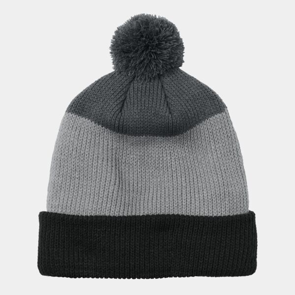 Cozy Striped Pom Beanie Thumbnail