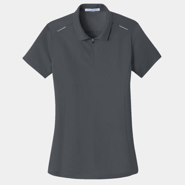 Women's Pinpoint Mesh Zip Polo Thumbnail