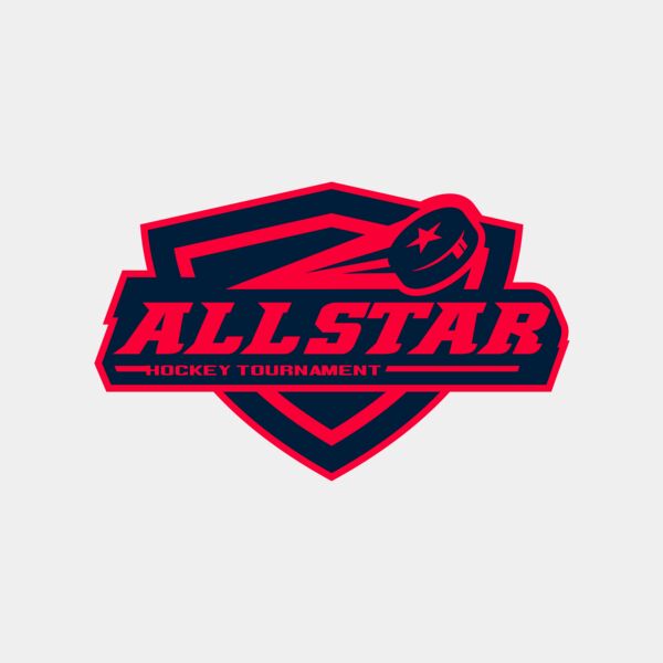 All Star Hockey Tournament logo template Thumbnail