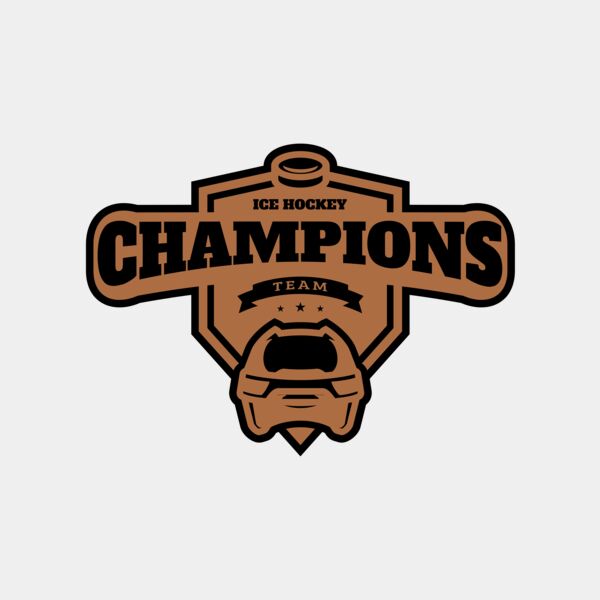 Champions Team Ice Hockey logo template Thumbnail