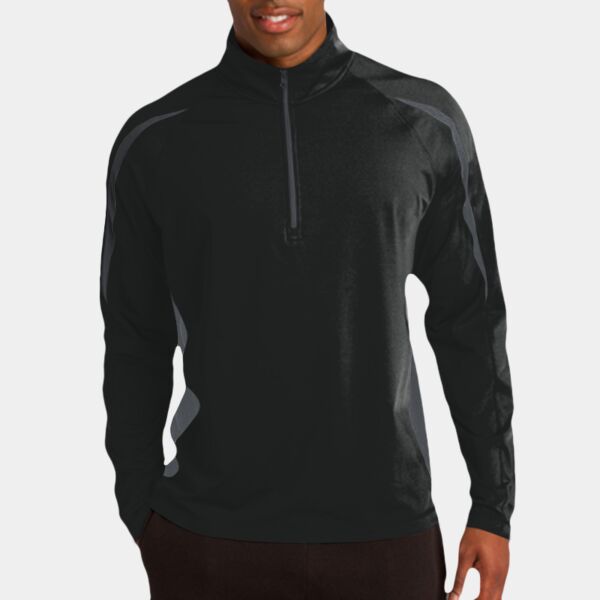 Sport Wick ® Stretch 1/2 Zip Colorblock Pullover Thumbnail